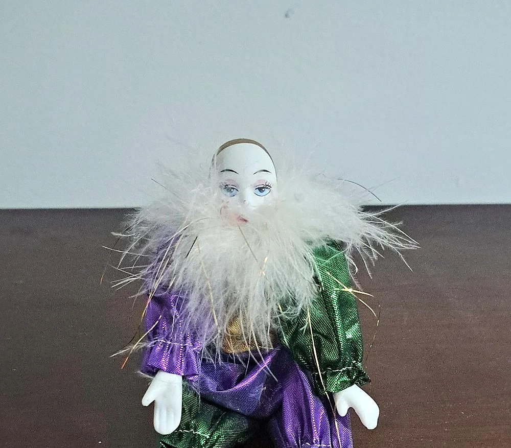 Purple & Green Costume Doll Trinket Clown